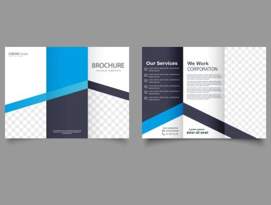 Trifold Broşür Şablonu. Baskı broşürü. Vektör grafikleri. Kurumsal Üçlü Broşür Tasarımı, Broşür Tasarımı,