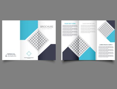 Eşkenar dörtlü broşür. Yaratıcı ve Profesyonel üçlü broşür vektör tasarımı..