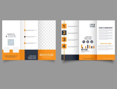 Şifreleme için üç katlı broşür. Profesyonel üçlü broşür vektör tasarımı.