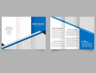 Üç katlı broşür tasarımı, Profesyonel iş üç katlı el ilanı şablonu, üç katlı soyut broşür şürü