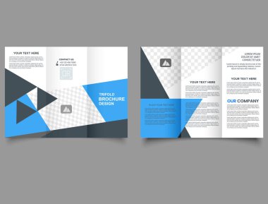 Üçgen şekilli üç katlı broşür tasarımı, üç katlı broşür için kurumsal iş şürü.