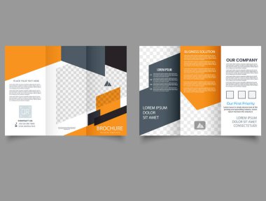 Şirket üç katlı broşür. Modern, yaratıcı. Vektör illüstrasyonu