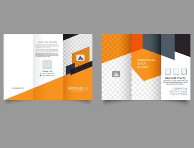 Orange İnşaat broşür şürü veya şirket profili Vektör illüstrasyonu