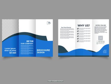 İşletme ve reklamcılık için üç katlı şirket broşürü. Broşür ve broşür.