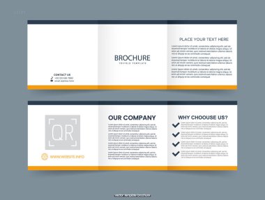 Kare şeklinde üç katlı basit bir broşür. Vektör illüstrasyonu