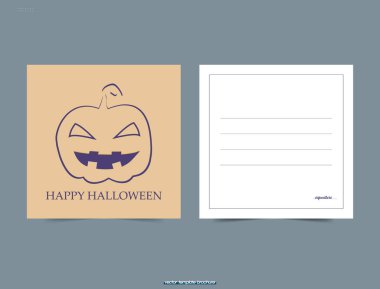 Lineer tarzda Cadılar Bayramı balkabağı. Cadılar Bayramı kartı. Etiket. Vektör grafikleri