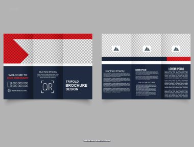 Bu üç katlı şık bir broşür tasarım şablonu. Promosyon amaçlı mükemmel bir şekilde tasarlanmış modern bir estetik.