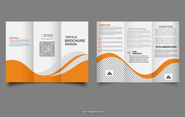 Şirket üç katlı broşür. Modern, yaratıcı ve profesyonel üçlü broşür tasarımı. Üç Katlı Yazdırma Broşürü Hazırlama Şablonu.