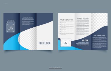 Soyut mavi üç katlı broşür. Yaratıcı Kurumsal İş. Broşür Şablonunu Hazırla.