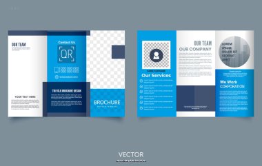 Business Trifold broşür tasarımı, modern. Vektör grafikleri. Yazdırma için.