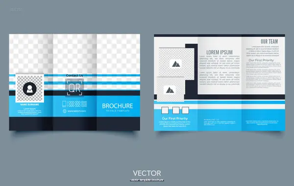 Blue Creative Corporate Business Trifold Broşürü. Sunum ve yazdırma için.