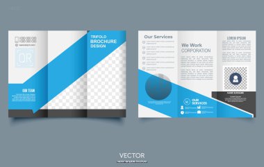 Blue Creative Corporate Business Trifold Broşür Şablonu Tasarımı, soyut iş broşürü, vektör broşür tasarımı. Broşür tasarımı