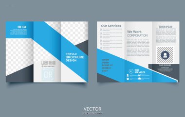 Corporate Business Trifold Brochure Template. Vector illustration clipart