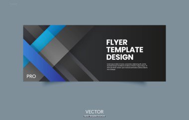 An elegant business flyer template: a combination of clean geometric lines, dynamic blue accents and professional style. Ideal for corporate advertising, presentations or branding. clipart