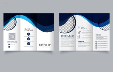 Mavi Üçlü Broşür. İşletme Tasarımı.