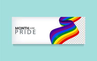 Akan Gökkuşağı Kurdelesi ve Modern Tipografi ile Gurur Ayı Sancağı. Pankartlar, işaretler, logo tasarımı vb.