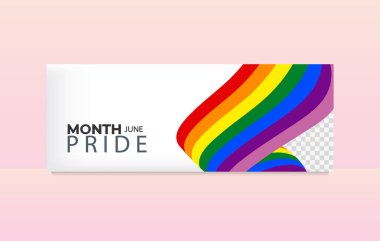LGBT Pride Flag Banner. Colorful Rainbow Background for Equality and Love. Editable image.