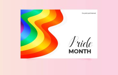 Gurur Ayı Vektör Arkaplanı. Soyut Gökkuşağı Dalgaları, Tasarım Pazarlama Şablonu. Düzenlenebilir resim.