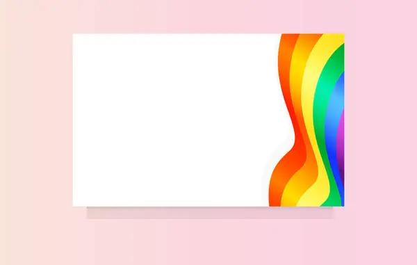 Renkli Gökkuşağı Dalgalı Gurur Ayı. LGBTQ Kutlama Vektörü. Düzenlenebilir resim.