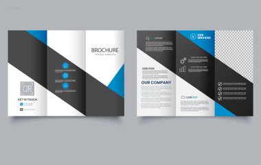 Modern Kurumsal Üç Katlı Broşür Pazarlama ve Reklam Ajansları Şablonu.