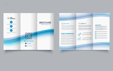 Modern Mavi Dalga Broşür Şablonu.
