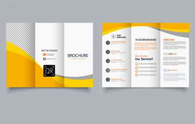 Sarı Dalga Broşürü Şirket Uçak Tasarımı Şablonu