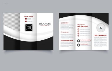 Üçlü Broşür Şablonu. İş ilanı tasarımı. Kurumsal Üçlü Düzen