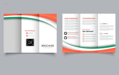 Trifold Broşür Şablonu yaz tasarımı. Pazarlama Tasarımı. Düzenlenebilir resim.
