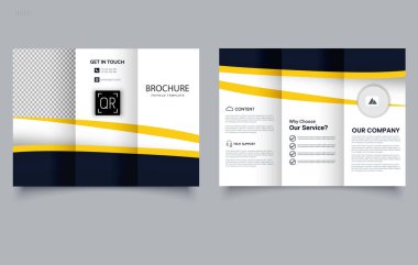 Üçlü Broşür Şablonu. İş ilanı tasarımı. Kurumsal Üçlü Düzen.