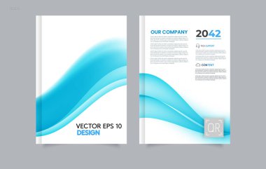 El salla. Soyut mavi geometrik modern yıllık broşür broşürü, sunum kapağı, dergi reklamını ayarla. Soyut bir arka planı olan bir kapak. Düzenlenebilir resim.