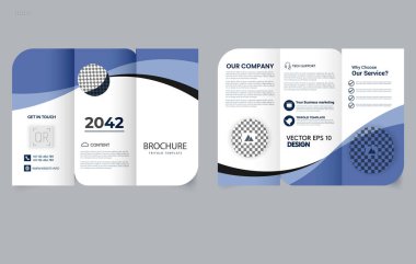 Kurumsal tasarım için dalgalı profesyonel Üçlü Broşür. Düzenlenebilir resim.