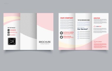 Dalgalı üç katlı şirket broşürü. Düzenlenebilir resim.