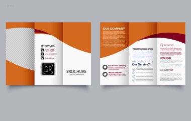 Dalgalı üç katlı şirket broşürü. Düzenlenebilir resim.