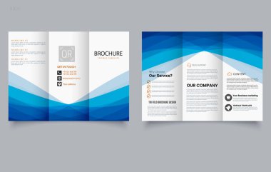 Blue Corporate Trifold Broşür Modern Business Broşür Tasarımı. Düzenlenebilir resim.