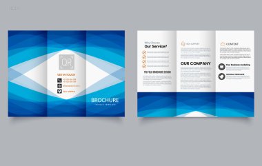 Blue Corporate Trifold Broşür Modern Business Broşür Tasarımı