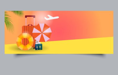 Turist bayrağı. Kumsalda gün batımı.