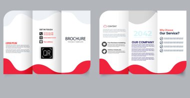 Modern Business Trifold Broşürü Teknoloji ve Pazarlama Şablonu. Düzenlenebilir resim.