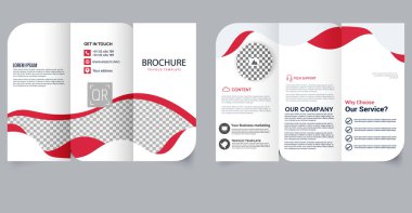 Modern Business Trifold Broşürü Teknoloji ve Pazarlama Şablonu. Düzenlenebilir resim.