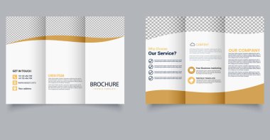 Kurumsal Modern Profesyonel Üç Katlı Broşür. Pazarlama Mizanseni. Düzenlenebilir resim.