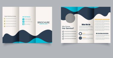 Creative Corporate Business Trifold Broşür Şablonu Tasarımı, soyut iş broşürü, vektör broşür tasarımı. Broşür tasarımı, kapak, yıllık rapor, poster.