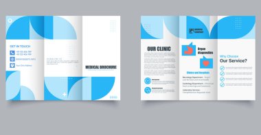 Sağlık Hizmetleri Broşür Tasarımı. Doktorlar, Klinikler ve Sağlık Hizmetleri için Düzenlenebilir A4 Şablonu. Özel klinikler için broşür.
