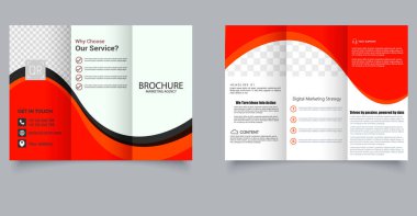 Yaratıcı modern üç katlı iş broşürü tasarım şablonu. Düzenlenebilir resim.