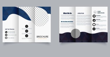 Temiz Kurumsal Üçlü Broşür Minimal Business Flyer Tasarımı A4 Yazdırma. Düzenlenebilir resim.