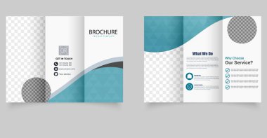 Modern minimalist dalga tasarımlı profesyonel üç katlı broşür. Yazdırmaya hazır ve tamamen özelleştirilebilir.