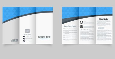 Mavi Dalga Tasarımlı Üç Katlı Şirket Broşürü. Düzenlenebilir resim.
