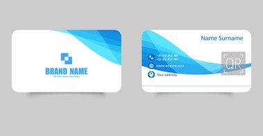 Modern Minimalist Tasarım Dalgalı İş Kartı Şablonu. Temiz ve minimalist bir tasarıma sahip profesyonel modern kartvizit şablonu