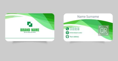 Modern Minimalist Tasarım Dalgalı İş Kartı Şablonu. Temiz ve minimalist bir tasarıma sahip profesyonel modern kartvizit şablonu