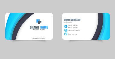 Modern Minimalist Tasarım Dalgalı İş Kartı Şablonu. Temiz ve minimalist bir tasarıma sahip profesyonel modern kartvizit şablonu