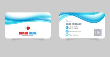 Modern Minimalist Tasarım Dalgalı İş Kartı Şablonu. Temiz ve minimalist bir tasarıma sahip profesyonel modern kartvizit şablonu