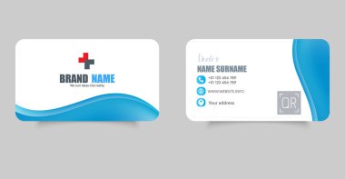 Modern Minimalist Tasarım Dalgalı İş Kartı Şablonu. Temiz ve minimalist bir tasarıma sahip profesyonel modern kartvizit şablonu